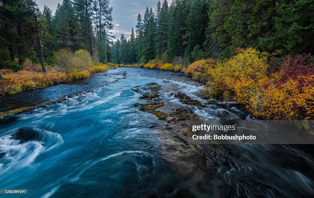 Wizard Falls on the Metolius River Autumn in Oregon