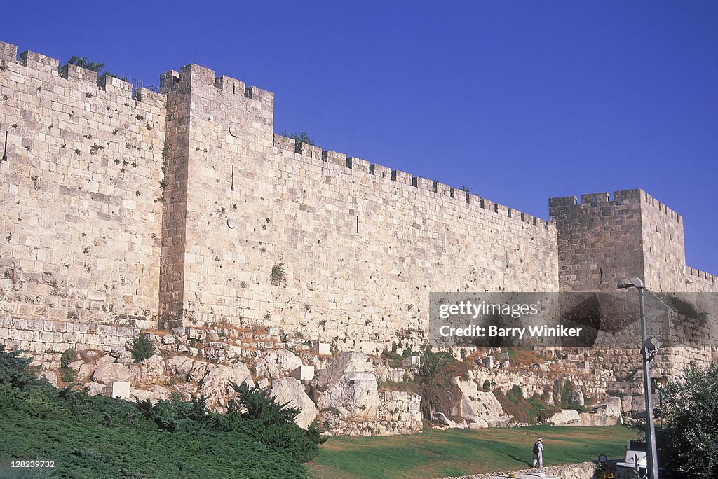 Ancient city walls, Jerusalem, Israel
