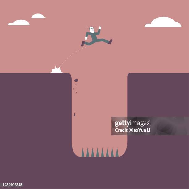 a man stepped over the trap. - bouncing stock illustrations