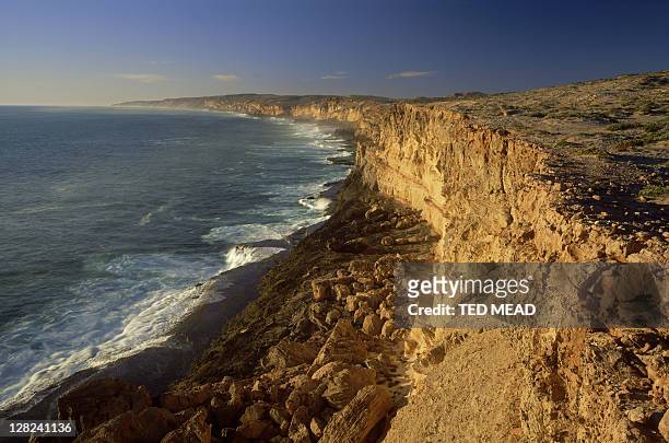 rugged coastline, shark bay, dirk hartog island, western australia - western isles fotografías e imágenes de stock