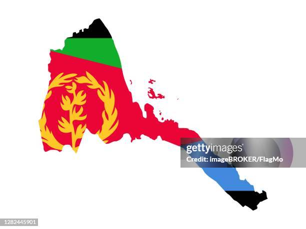 flag in form form of the geographical country, eritrea, sub-saharan africa, eastern africa - sub saharan africa landscape stock illustrations