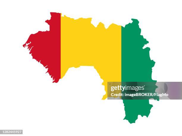 flag in form form of the geographical country, guinea, sub-saharan africa, western africa - sub saharan africa landscape stock illustrations