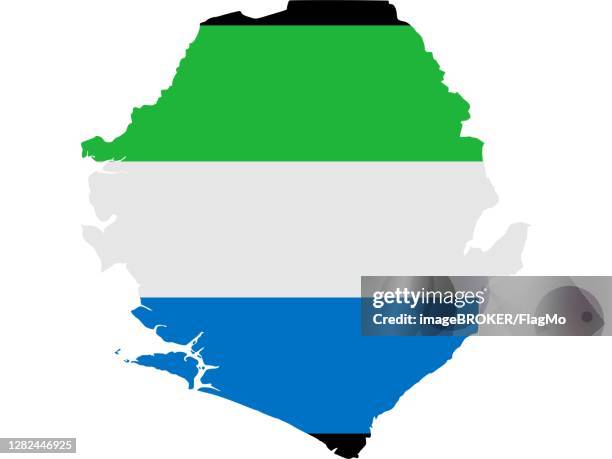 flag in form form of the geographical country, sierra leone, sub-saharan africa, western africa - sub saharan africa landscape stock illustrations