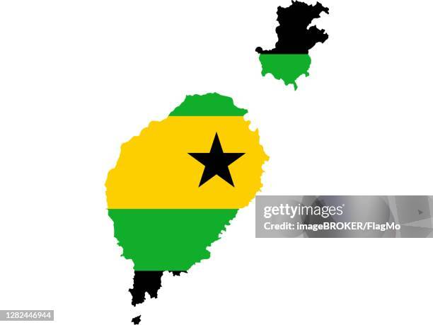 flag in form form of the geographical country, sao tome and principe, sub-saharan africa, middle africa - sub saharan africa landscape stock illustrations