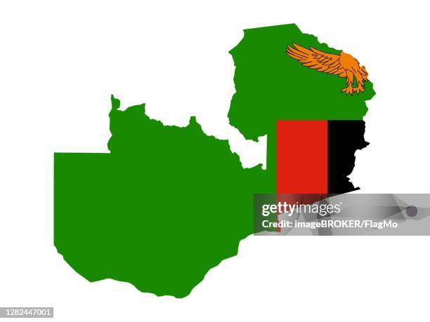 flag in form form of the geographical country, zambia, sub-saharan africa, eastern africa - sub saharan africa landscape stock illustrations