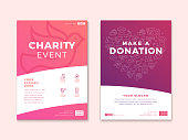 Charity and donation poster design templates.