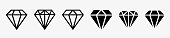 Set of diamonds in a flat style