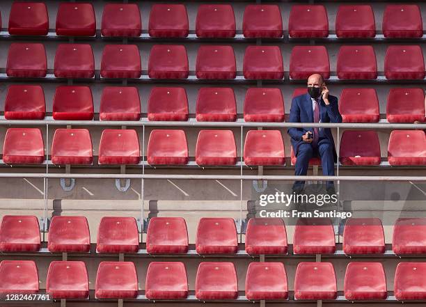Sports director Ramon Rodriguez Verdejo `Monchi´ of Sevilla FC looks on during a Sevilla FC training session prior to their UEFA Champions League...