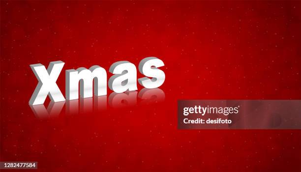 bright red and white coloured glossy backgrounds with text xmas written in three dimensional or 3d grey font over a checkered floor surface - mirror different reflection stock illustrations