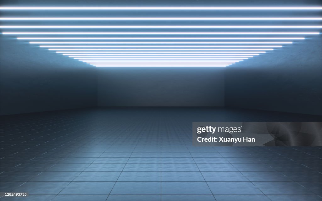 Futuristic empty room