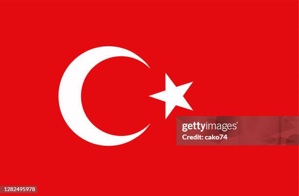 stockillustraties, clipart, cartoons en iconen met de voorraadillustratie van de vaandaan van turkije - turkse-vlag