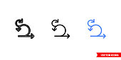 Sprint iteration icon of 3 types color, black and white, outline. Isolated vector sign symbol