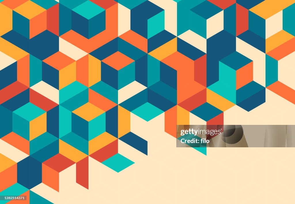 Retro Cube Abstract Background Pattern