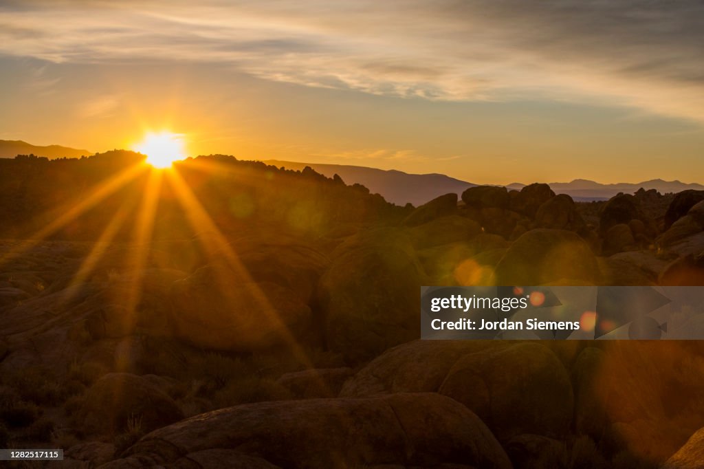 Sunrise over the Alabama Hills.