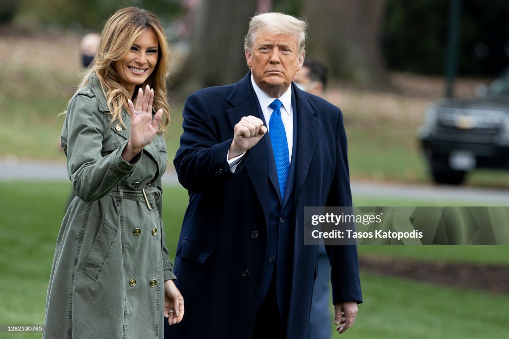 President Trump Departs White House For Midwest Campaigning