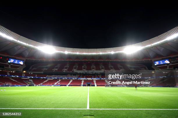 General view inside the stadium prior to the UEFA Champions League Group A stage match between Atletico Madrid and RB Salzburg at Estadio Wanda...