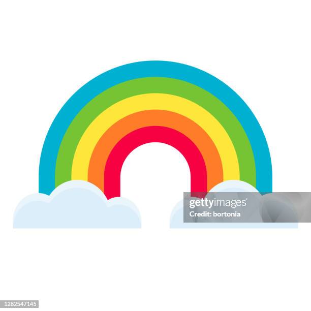 rainbow icon on transparent background - rainbow stock illustrations
