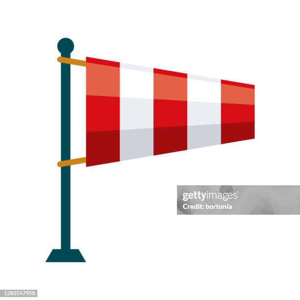 windsock icon on transparent background - weather forecaster stock illustrations
