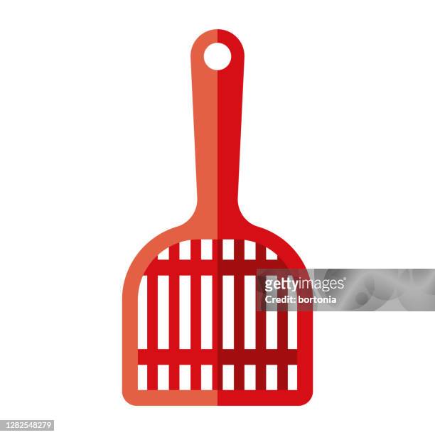 litter scoop icon on transparent background - cat litter stock illustrations