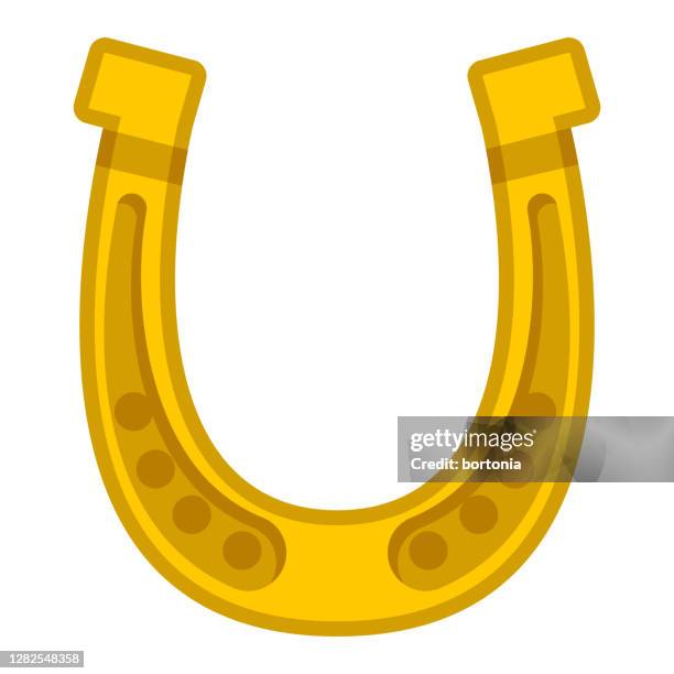 horseshoe icon on transparent background - horseshoe luck stock illustrations