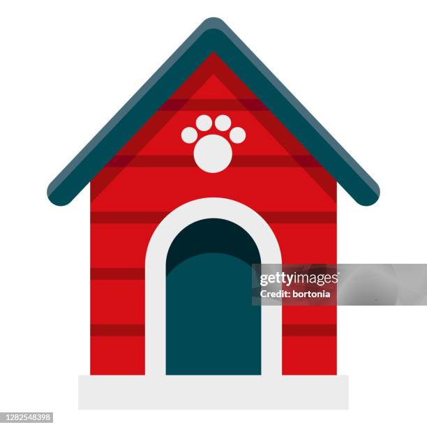 dog house icon on transparent background - dog kennel stock illustrations