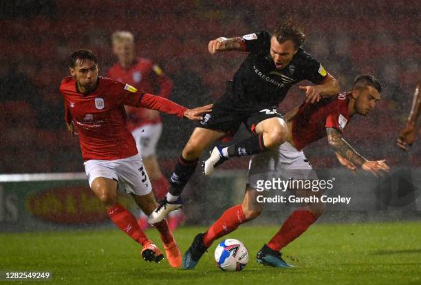 During the Sky Bet League One match between Crewe Alexandra and Lincoln City at The Alexandra Stadium on October 27, 2020 in Crewe, England. Sporting...