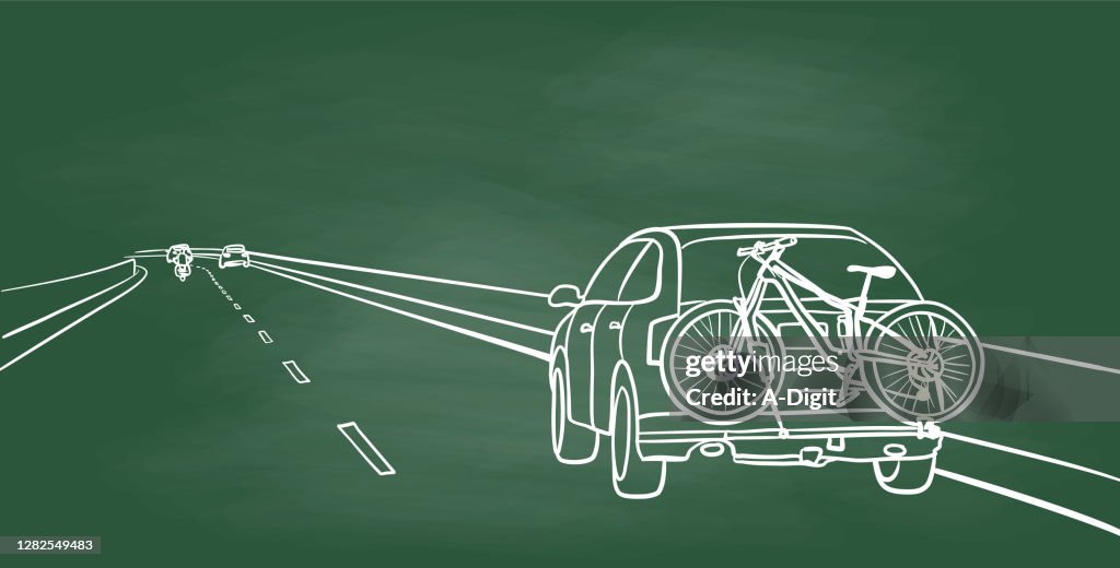 Car Bicycle Rack Chalkboard