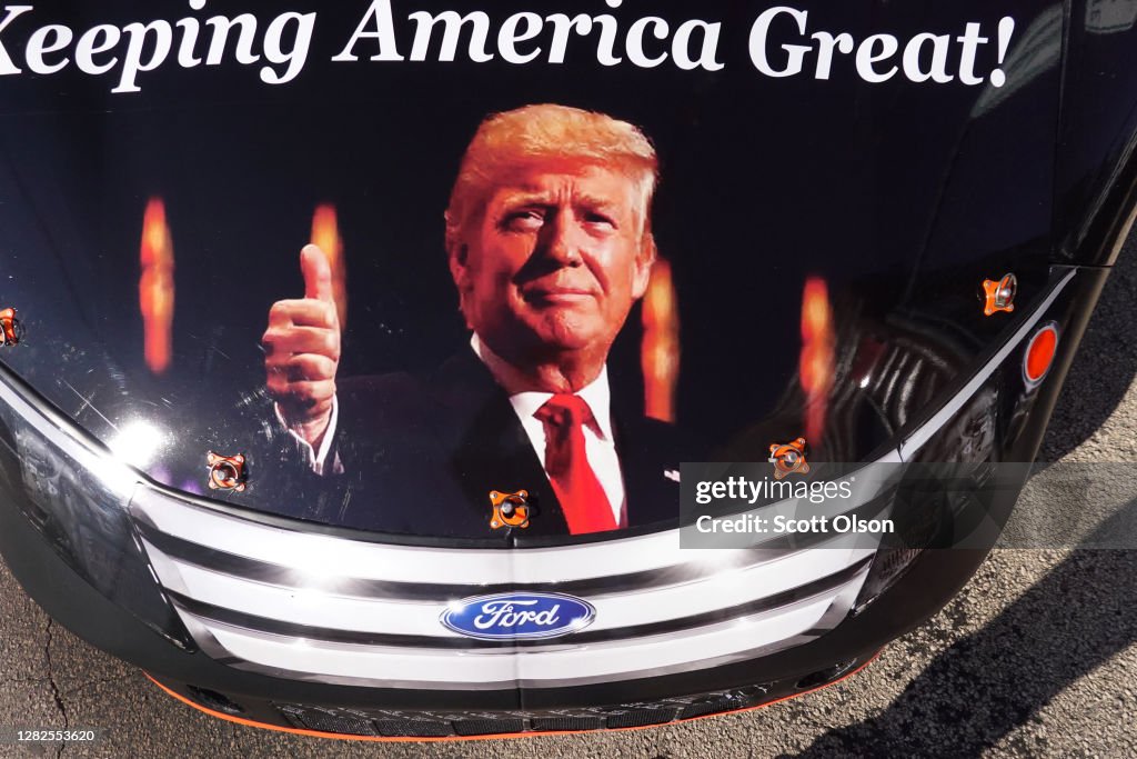 President Trump Holds Campaign Rally In West Salem, Wisconsin A Week Before Election