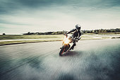 Motorcycle in blurred motion