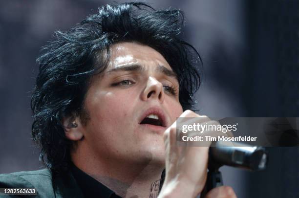 Gerard Way of My Chemical Romance performs during the Projekt Revolution tour at Shoreline Amphitheatre on July 29, 2007 in Mountain View, California.