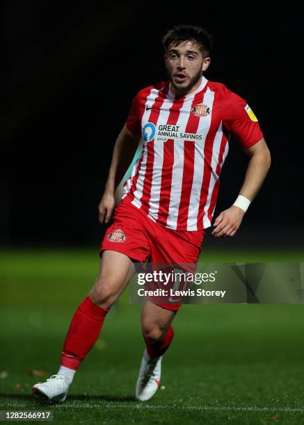 Lynden Gooch of Sunderland in action during the Sky Bet League One match between Rochdale and Sunderland at Crown Oil Arena on October 27, 2020 in...