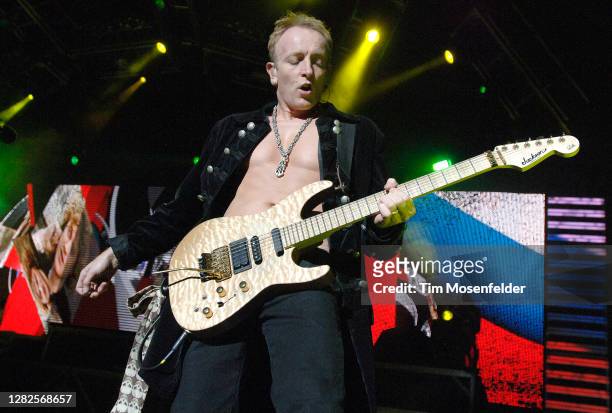 Phil Collen of Def Leppard performs at Sleep Train Pavilion on September 18, 2007 in Concord, California.
