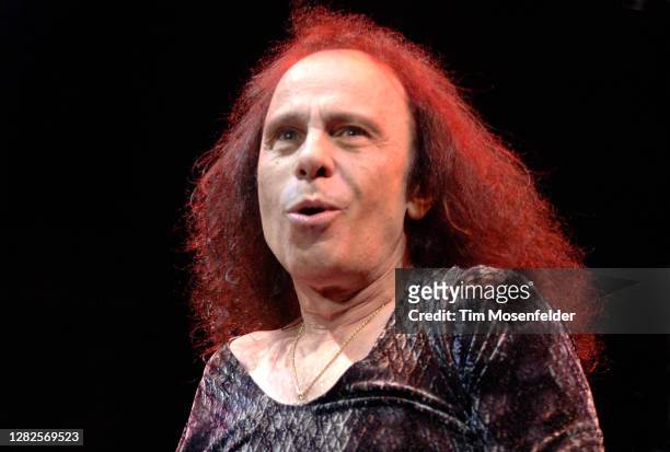 Ronnie James Dio of Heaven and Hell performs at Sleep Train Pavilion on September 30, 2007 in Concord, California.