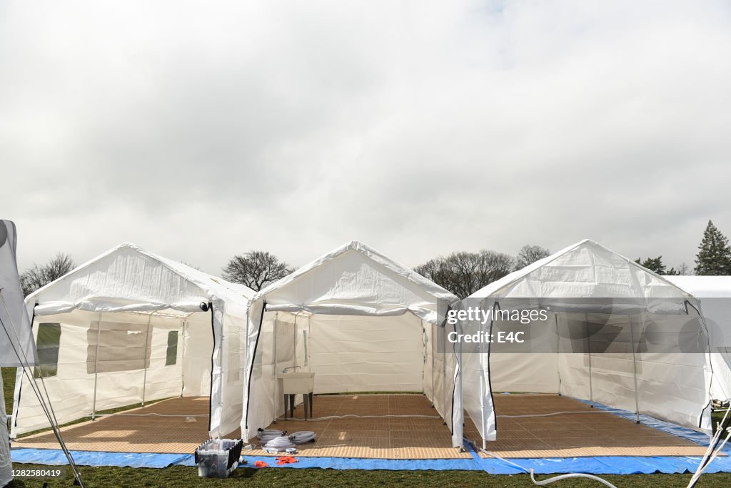 Configuración del hospital de emergencia en Central Park para hacer frente a la pandemia de coronavirus