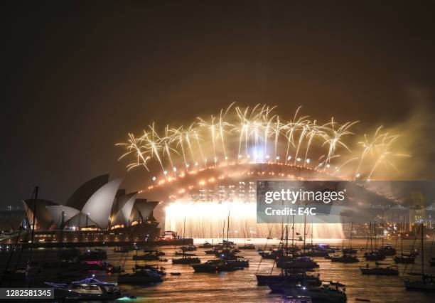 fireworks display for new years eve celebration, sydney - sydney fireworks stock pictures, royalty-free photos & images