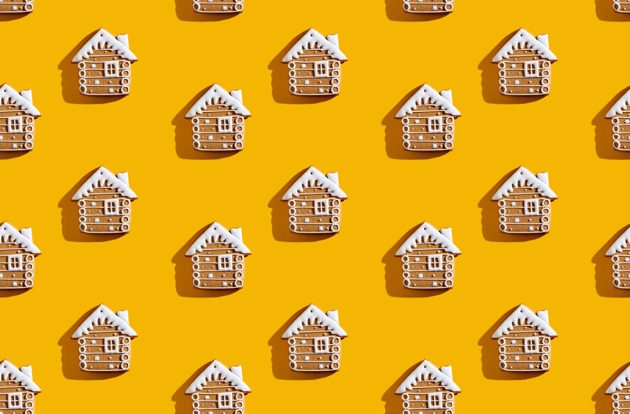 winter house pattern orange seamless background winter house pattern orange seamless background
