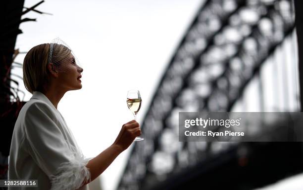 Kate Peck attends the launch of G.H. Mumm Melbourne Cup Carnival celebrations at Pier One Hotel on October 28, 2020 in Sydney, Australia.