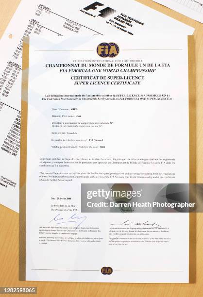 Fia License Examples A Formula One driver's FIA Super Licence, the document required to ...