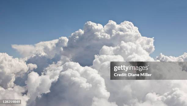 cumulus clouds, aerial view - nube fotografías e imágenes de stock