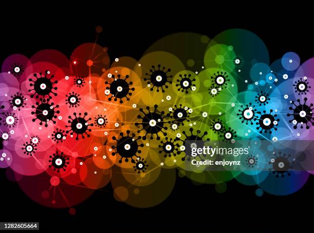 coronavirus abstract rainbow background - gay pride parade stock illustrations