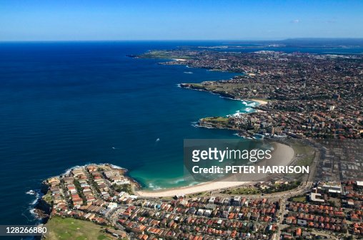 Aerial View Of Bondi Beach Bondi New South Wales Australia High-Res ...