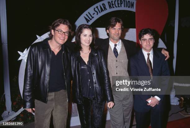 American actor Jason Bateman, American actress Paula Marshall, American actor D W Moffett, and American actor David Krumholtz attend the 1997 NBC...