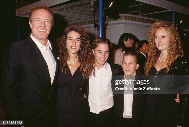 American actor James Caan with his son, Scott Caan and guests attend the premiere of 'Misery', held at the Mann Village Theater in Los Angeles,...