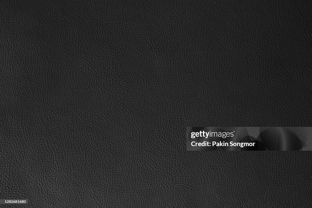 Close up black leather and texture background.