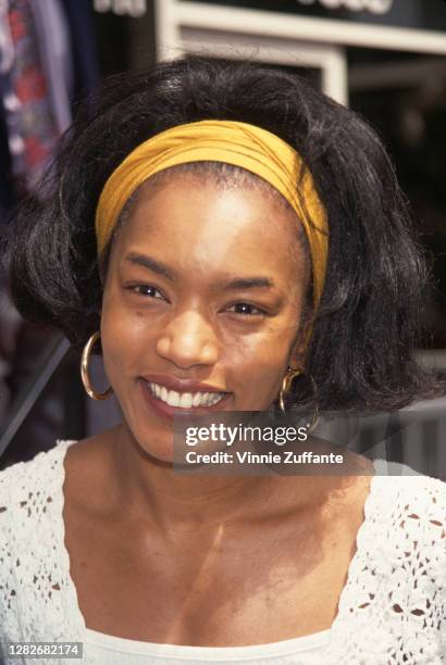 American actress Angela Bassett attend the ceremony to honour James Coburn with a star on the Hollywood Walk of Fame, held at 7055 Hollywood...