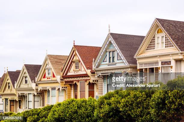 painted ladies houses at alamo square, san francisco, california, usa - beautiful house exterior stock pictures, royalty-free photos & images