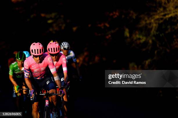 Michael Woods of Canada and Team EF Pro Cycling / Hugh Carthy of The United Kingdom and Team EF Pro Cycling / Primoz Roglic of Slovenia and Team...