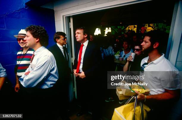 Donald Trump at 1987 US Open Tennis Championships at the USTA Tennis Stadium in New York City.