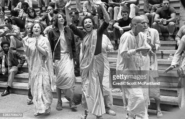 Followers of the International Society for Krishna Consciousness , better known as Hare Krishnas, dance and worship in front on onlookers at Federal...