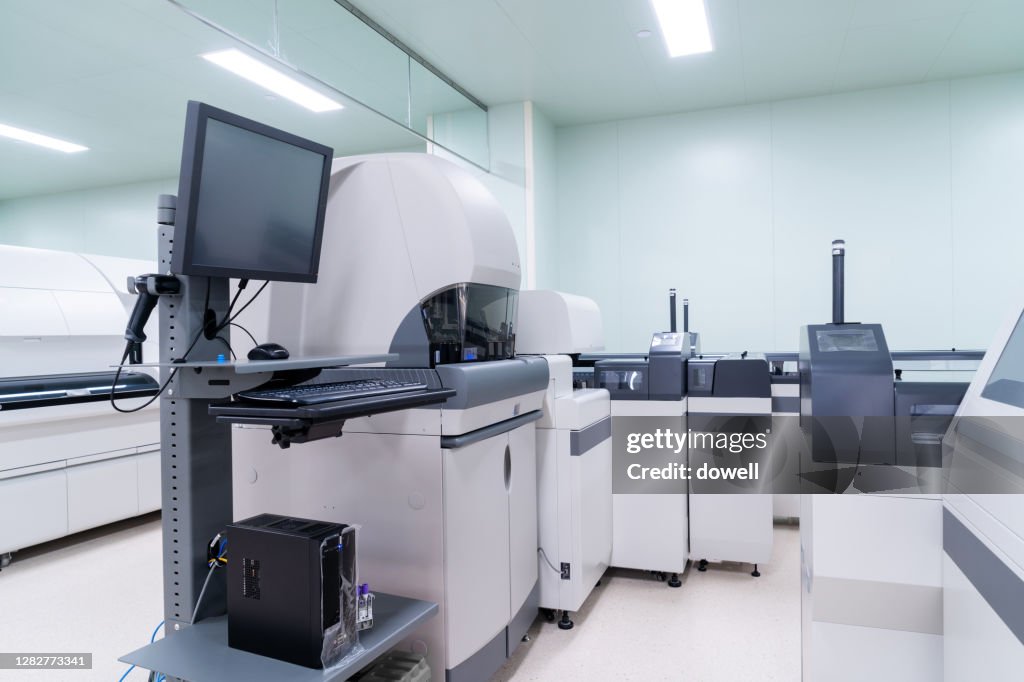 Medical Testing Machine Medical Test Machine On Counter In Hospital High-Res Stock Photo ...
